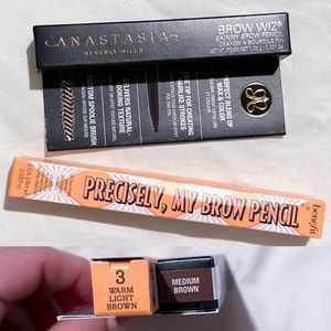 ABH Brow wiz Med Brown, Benefit Precisely My Brow 3 warm light brown